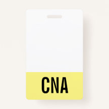 Gele CNA-badge met dubbelzijdig zicht