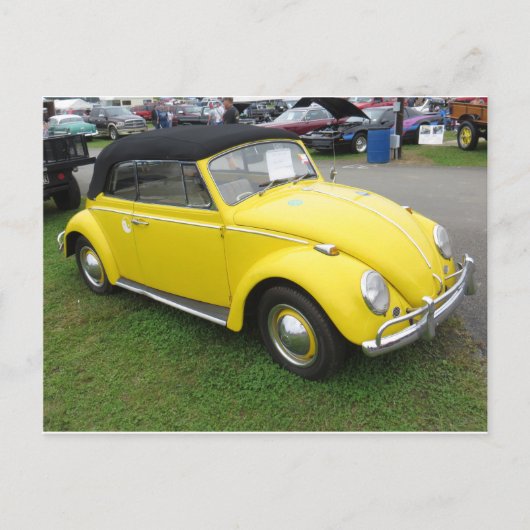 Gele compacte auto briefkaart (Voorkant)