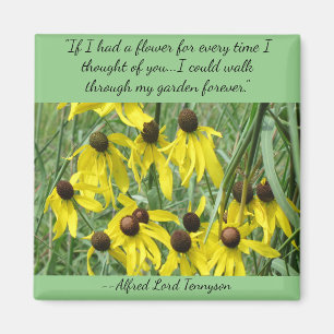 Gele Coneflowers Gedachten over You Square Magnet Magneet