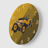 Gele  Converteerbare Auto, Lge Wall Clock Grote Klok (Hoek)