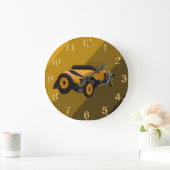 Gele  Converteerbare Auto, Lge Wall Clock Grote Klok (Huis)