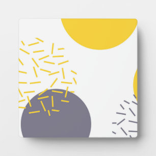 Gele, coole, moderne, trendmatige geometrische kun fotoplaat