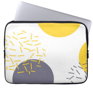 Gele, coole, moderne, trendmatige geometrische kun laptop sleeve