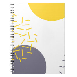 Gele, coole, moderne, trendmatige geometrische kun notitieboek
