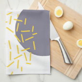 Gele, coole, moderne, trendmatige geometrische kun theedoek (Quarter Fold)