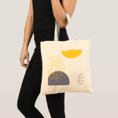 Gele, coole, moderne, trendmatige geometrische kun tote bag (Voorkant (product))