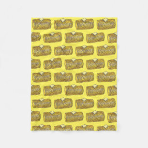 Gele corn op de Cob Butter Picnic Food Corncob Fleece Deken