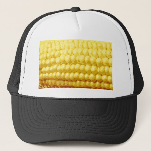 Gele corn op de Cob-textuur Trucker Pet (Voorkant)