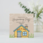 Gele Country House Housewarming Party Uitnodiging (Staand voorkant)