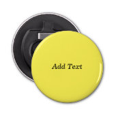 Gele Creëer Uw Eigen tekst toevoegen Button Flesopener (Voorkant)