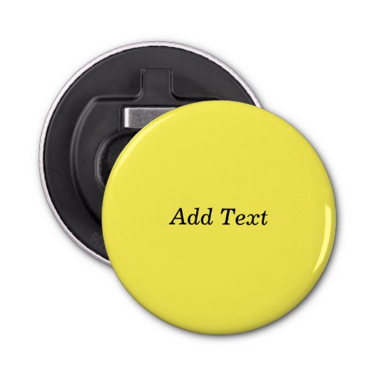 Gele Creëer Uw Eigen tekst toevoegen Button Flesopener (Voorkant)