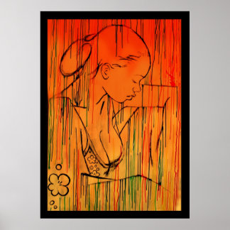Gele Creole Rain Poster