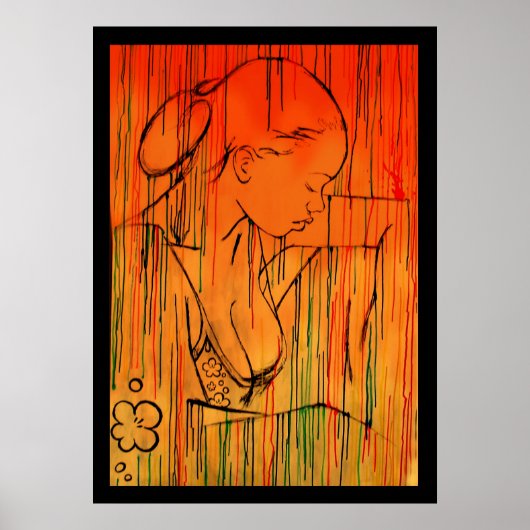 Gele Creole Rain Poster (Voorkant)