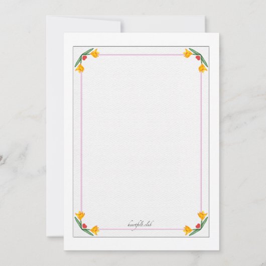 Gele Crocus-uitnodiging Kaart (Achterkant)