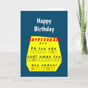 Gele cryptogram kaart