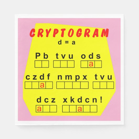 Gele cryptogram servet (Voorkant)