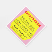 Gele cryptogram servet (Hoek)