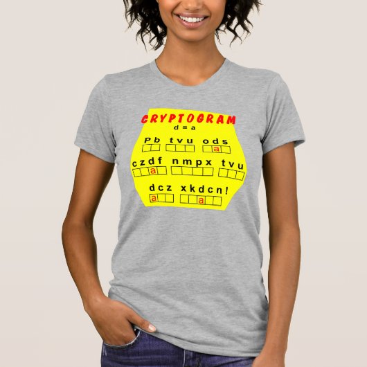 Gele cryptogram t-shirt (Voorkant)