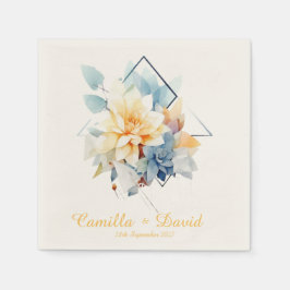 Gele Cub-Bloem: Persoonlijke Trouwservetten Servet