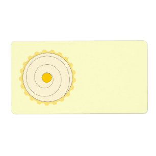 Gele cupcake. IJstaart. Etiket