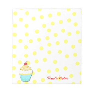 Gele cupcake-laptop notitieblok