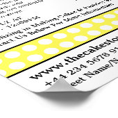 Gele Cupcake & Polka Dot, Cake Store Adverteren Poster (Hoek)