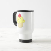 Gele cupcake reisbeker (Voorkant links)