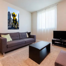 Gele cyberpunk alien beest | AI Art. Poster