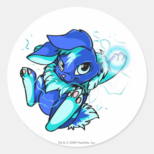 Gele Cybunny met sterren Ronde Sticker (Voorkant)