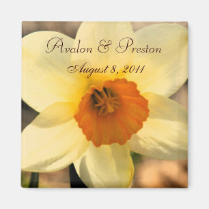 Gele Daffodil Floral Save The Date Magnet Magneet