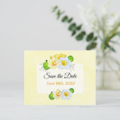 gele Daffodil Flowers Save the Date Briefkaart (Staand voorkant)