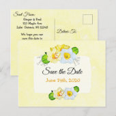  gele Daffodil Flowers Save the Date Briefkaart (Voorkant / Achterkant)