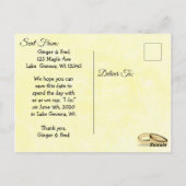  gele Daffodil Flowers Save the Date Briefkaart (Achterkant)