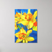 Gele Daffodil narcissen aquarel bloemkunst Canvas Afdruk (Voorkant)