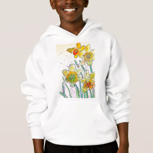 Gele Daffodil waterverf art Girls T Shirt