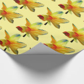 Gele Daffodil waterverf art Spring Flower Cadeaupapier (Hoek)