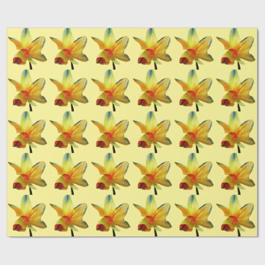 Gele Daffodil waterverf art Spring Flower Cadeaupapier (Vlak)