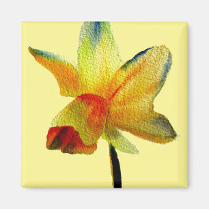 Gele Daffodil waterverf art Spring Flower Magneet