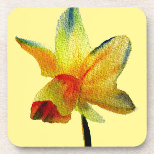Gele Daffodil waterverf art Spring Flower Onderzetter