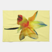 Gele Daffodil waterverf art Spring Flower Theedoek (Horizontaal)