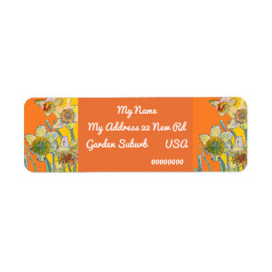 Gele Daffodil Waterverf Return Address Labels