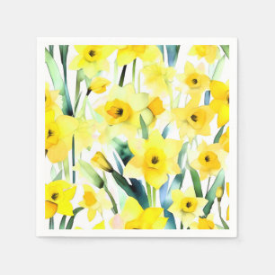 Gele Daffodil Waterverf Servet