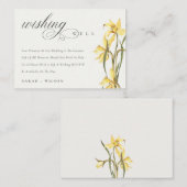 Gele Daffodil Waterverf Weddenschap Goed Informatiekaartje (Voorkant / Achterkant)