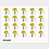 Gele Daffodils Bruiloft Vierkante Envelop Afdichti Vierkante Sticker (Vel)