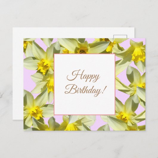 Gele Daffodils Custom Briefkaart (Voorkant / Achterkant)