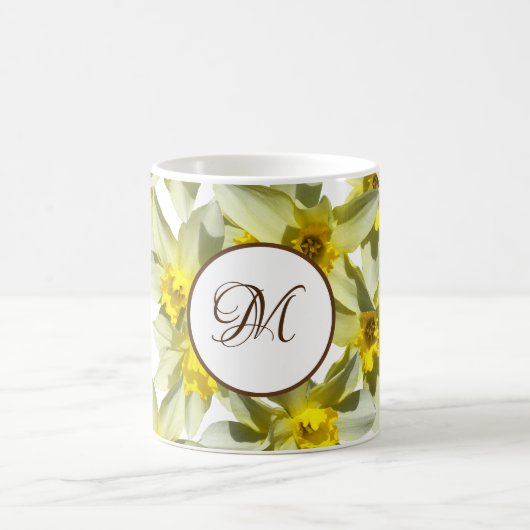 Gele daffodils Monogram mok (Center)
