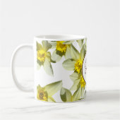 Gele daffodils Monogram mok (Links)