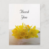 Gele Daffodils op White Spring Weddenschap Dank je Briefkaart (Voorkant)