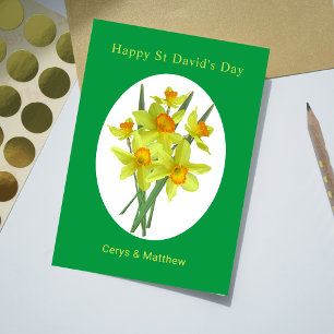 Gele Daffodils St David's Day Persoonlijk Kaart
