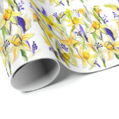 Gele Daffodils Waterverf Illustratie Cadeaupapier (Rol Hoek)